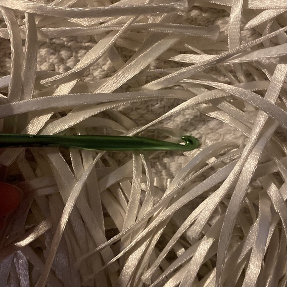 Winter wonderland white (2) Satin ribbon fringe pillows 16” sq & matching throw - Picture 7 of 10